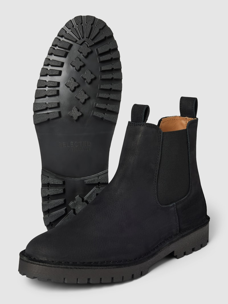 Chelsea Boots mit elastischen Einsätze Modell 'RICKY' in schwarz