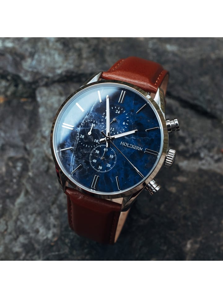 Holzkern Herrenuhr Chronograph Naturalist Marmor/Silberfarben günstig kaufen onesize