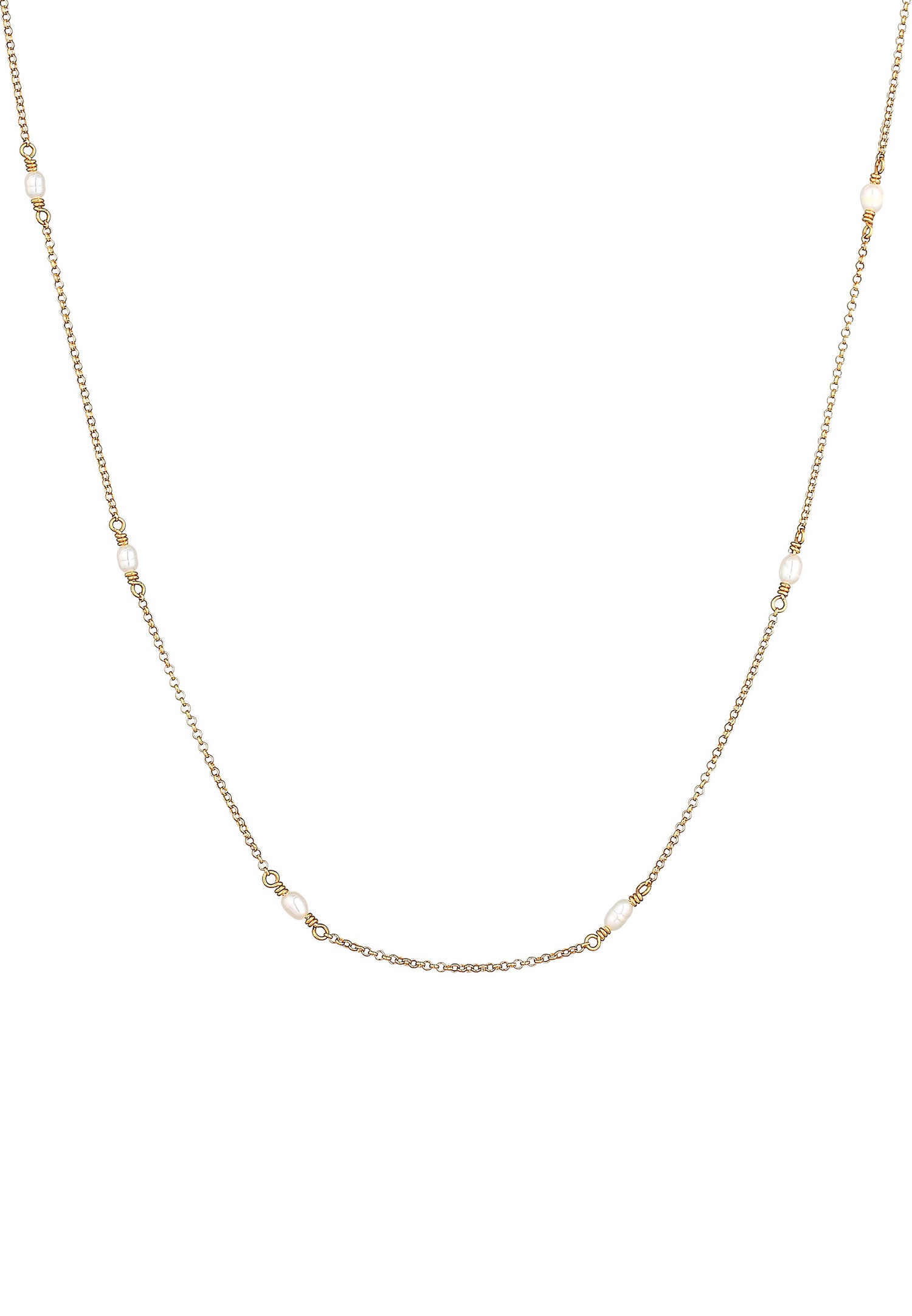Set basic trendy da donna Elli con perle coltivate d'acqua dolce in argento sterling 925 placcato oro