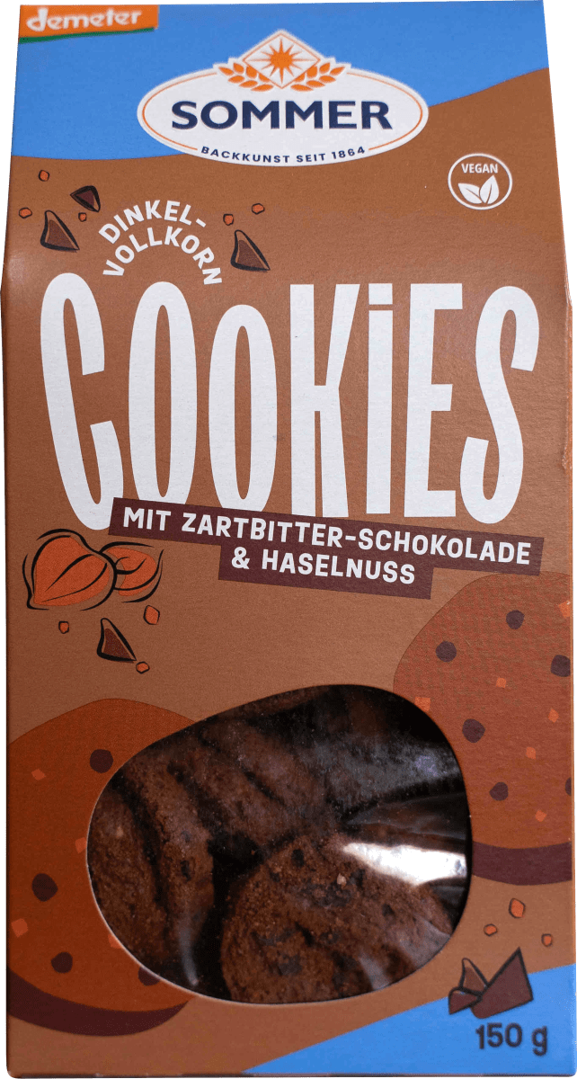 Cookies, Dinkel Vollkorn Schoko, 150 g