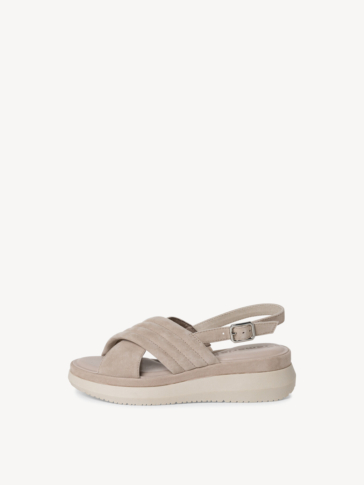 Sandale à talon en cuir - beige