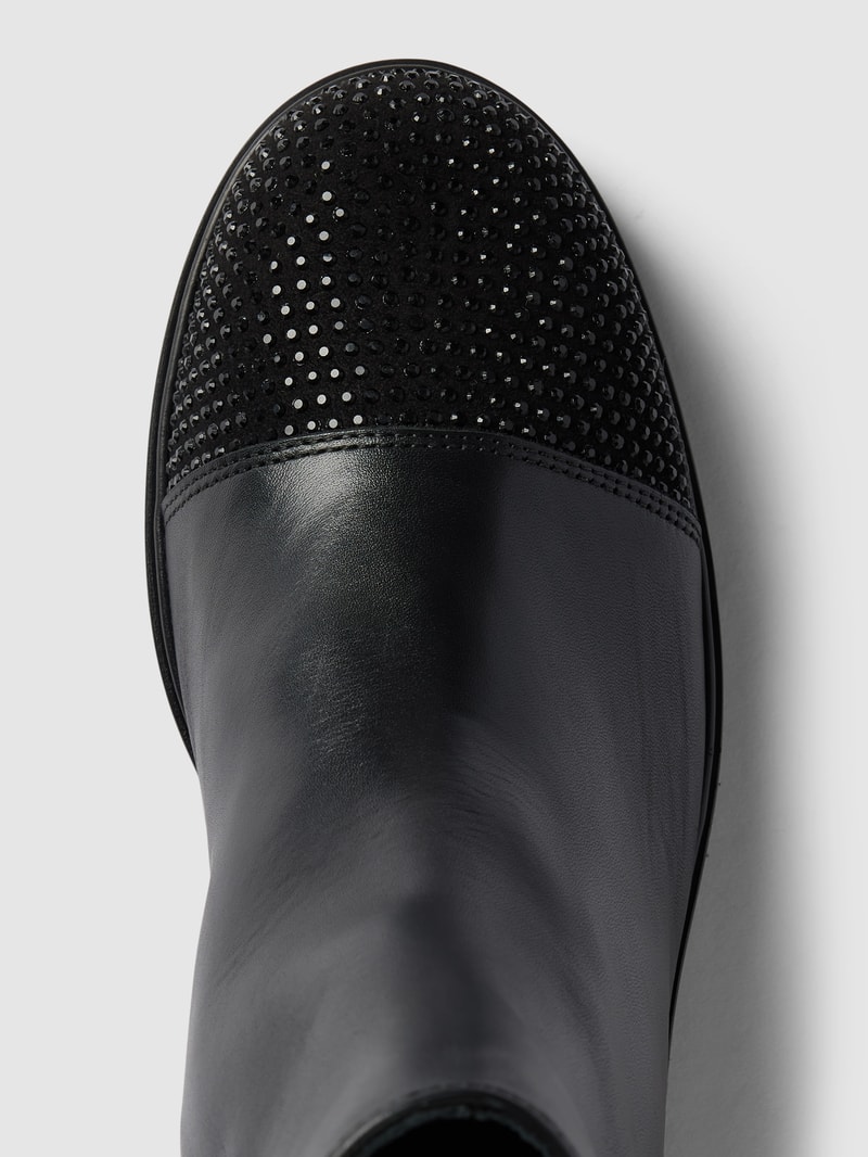 Stiefeletten mit Strasssteinbesatz in schwarz