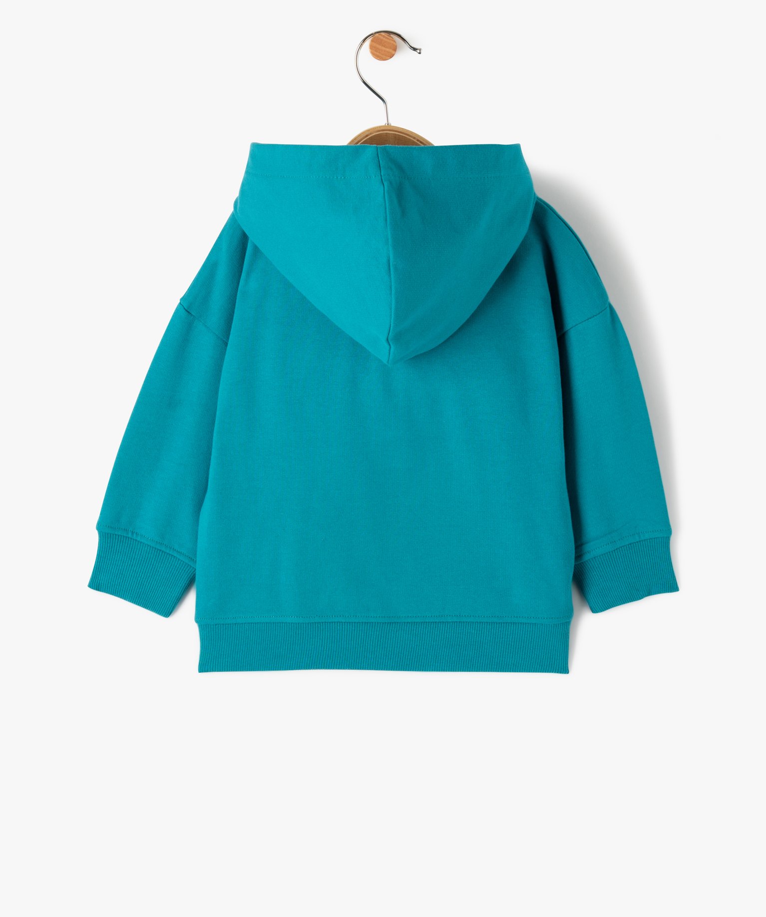 Sweat bébé Garçon zippé à capuche en molleton doux bleu | GEMO