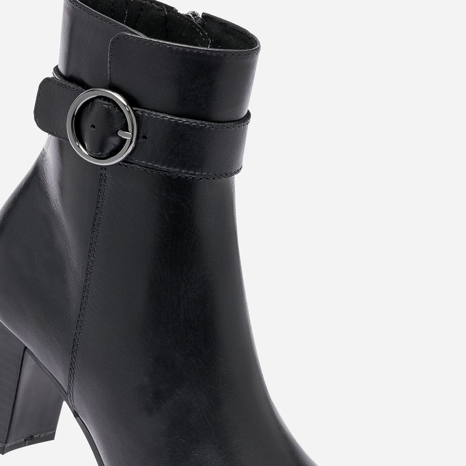 Boots CAPRICE noir en cuir à talon