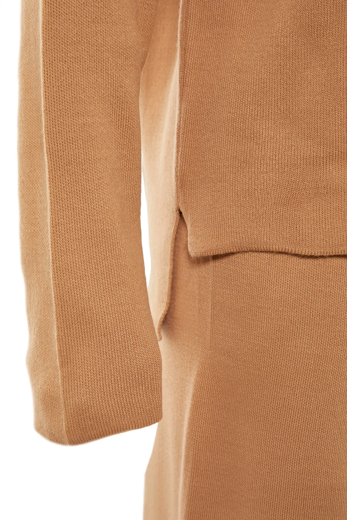 Trendyol Collection  Kamel Normale Hose Strickoberteil und Unterteil Set TWOAW21AU0060