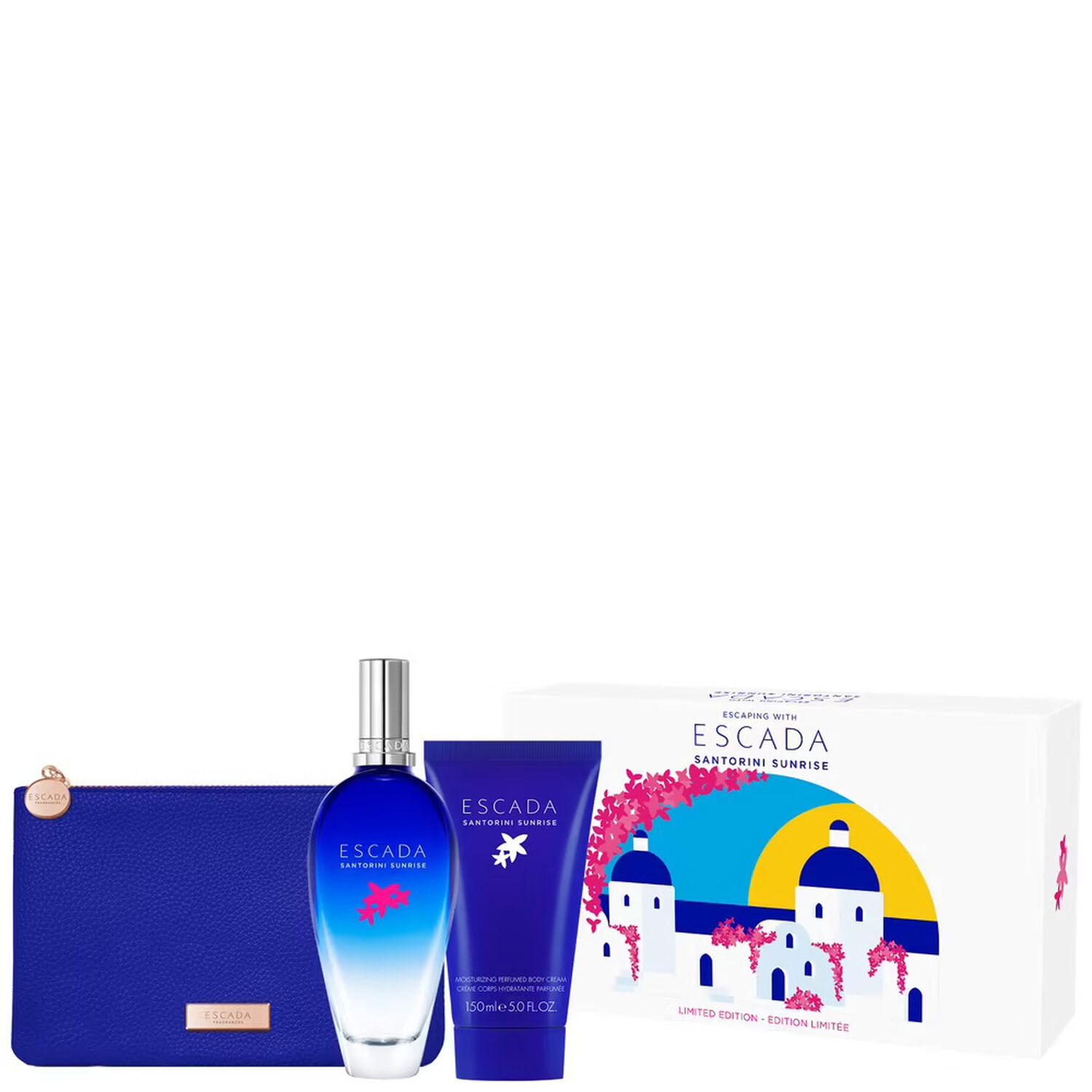 Escada Santorini Sunrise Coffret Eau de Toilette 100 ml + Crème Corps 150 ml + Pochette