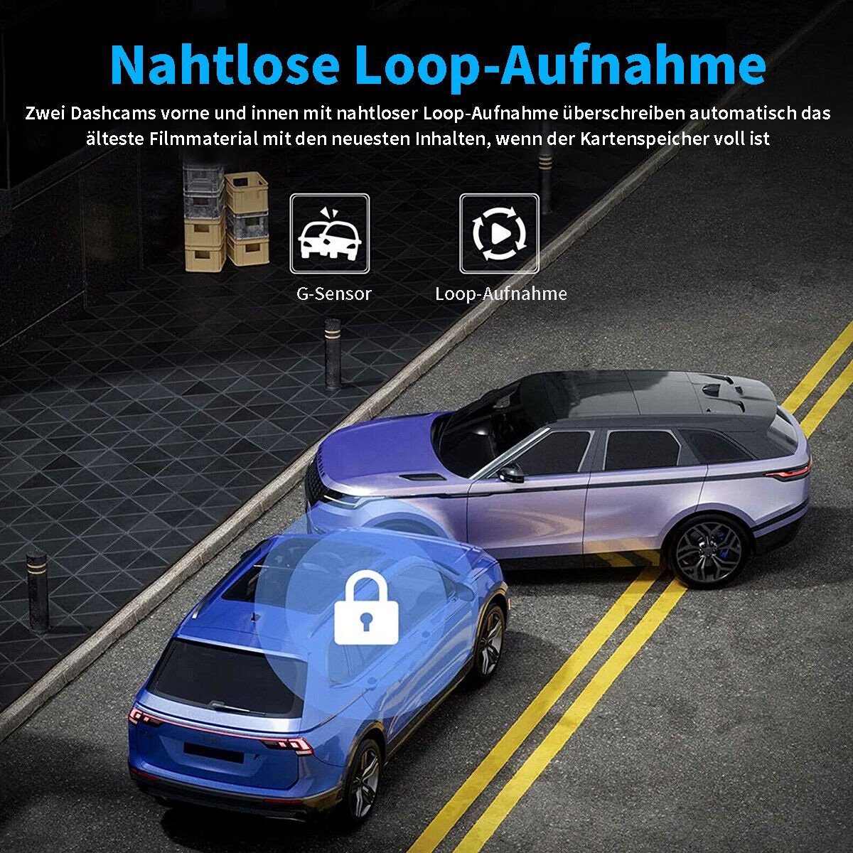 Yoyaxi 1080P Doppelobjektiv-Auto-Dashcam-Recorder, G-Sensor Dashcam (Vorder- und Rückkamera, Video-DVR)