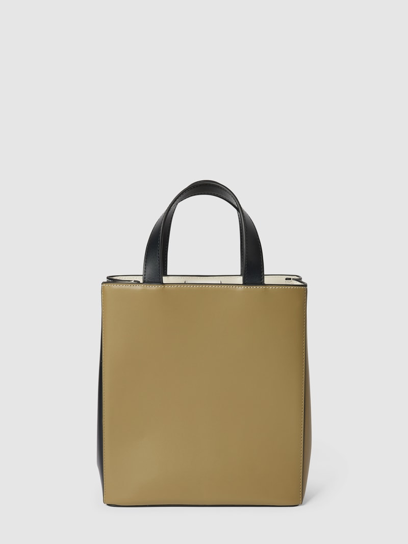 Tote Bag mit Label-Applikation Modell 'Paper' in offwhite