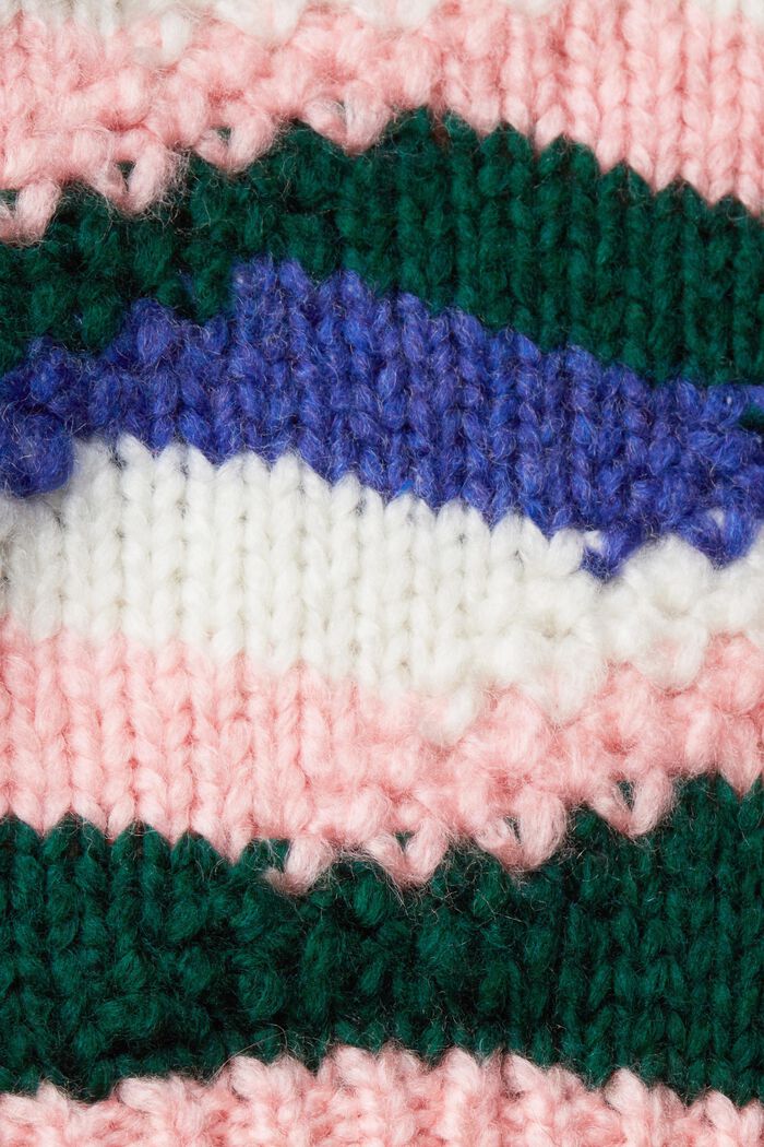 Mehrfarbiger Grobstrickpullover aus Wollmix