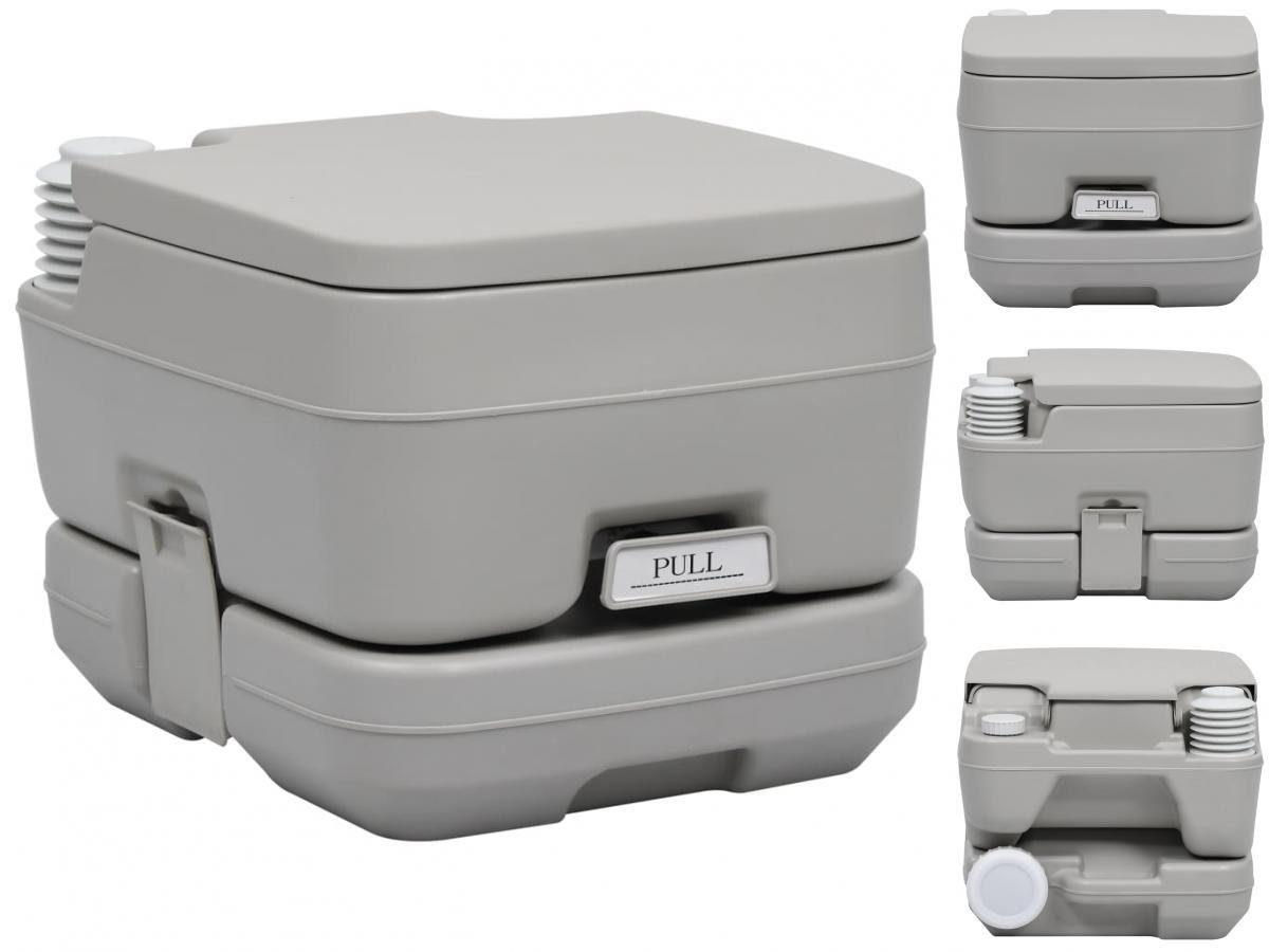 vidaXL Campingtoilette Tragbare Campingtoilette Grau 10 10 L