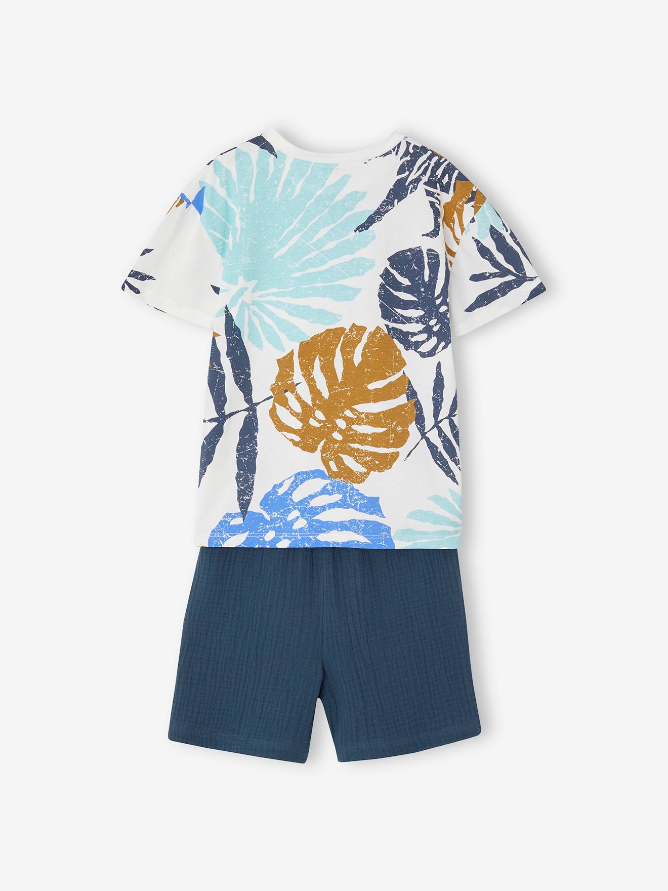 Vertbaudet Baby-Set: T-Shirt & Musselin-Shorts - nachtblau