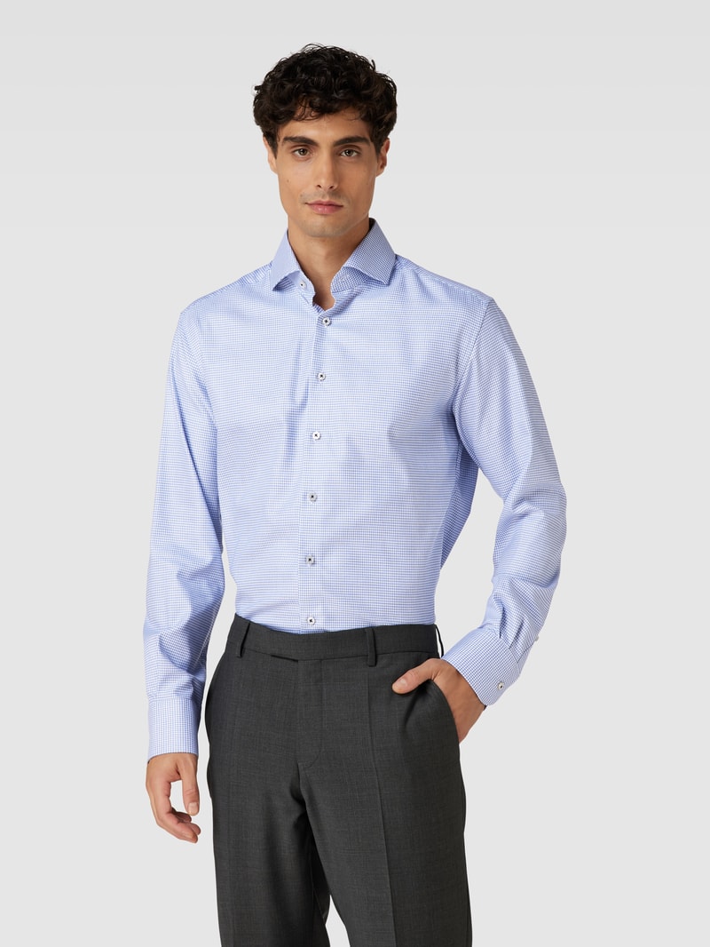 Slim Fit Premium Shirt mit Haifischkragen in royalblau