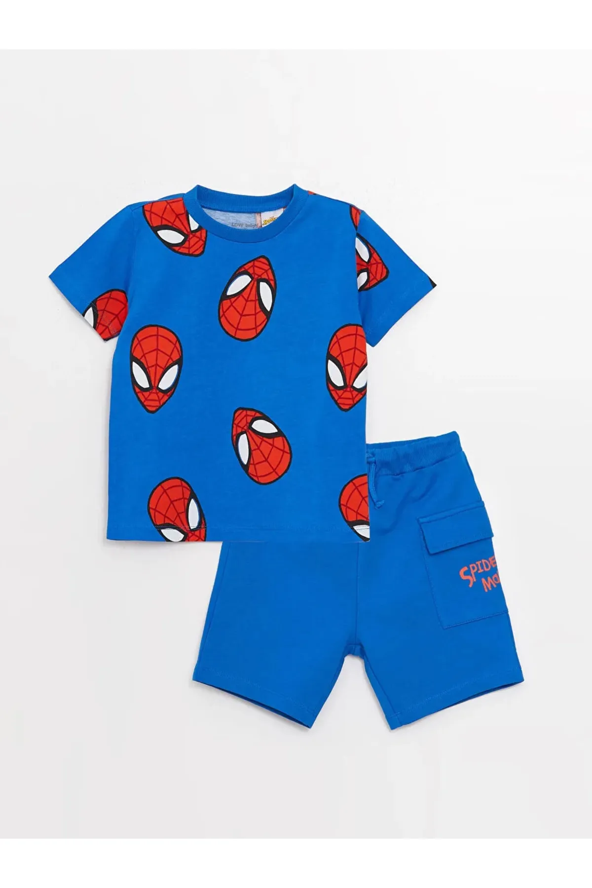 LC Waikiki  Lcw Baby Jungen T-Shirt und Shorts, Rundhalsausschnitt, kurzärmlig, Spiderman-Aufdruck, 2-teilig
