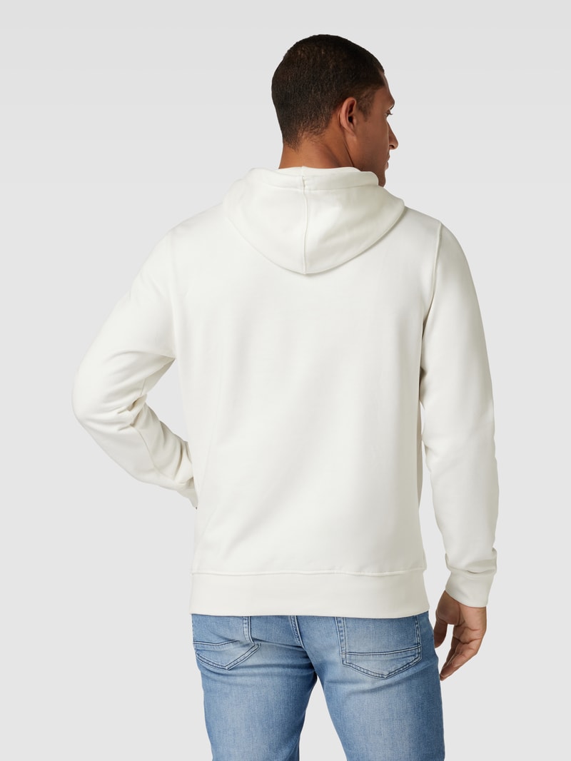 Hoodie mit Label-Print in offwhite