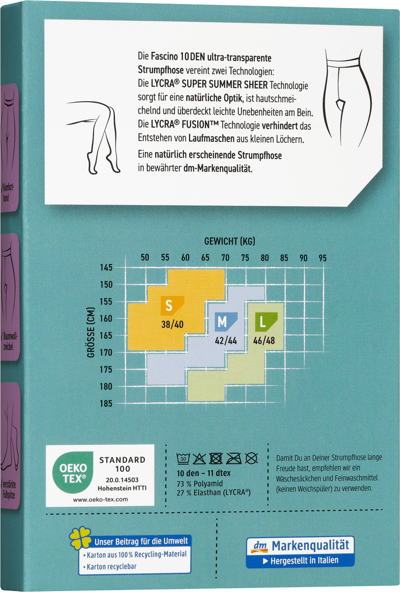 Strumpfhose ultra-transparent caramel Gr. 38/40, 10 DEN, 1 St