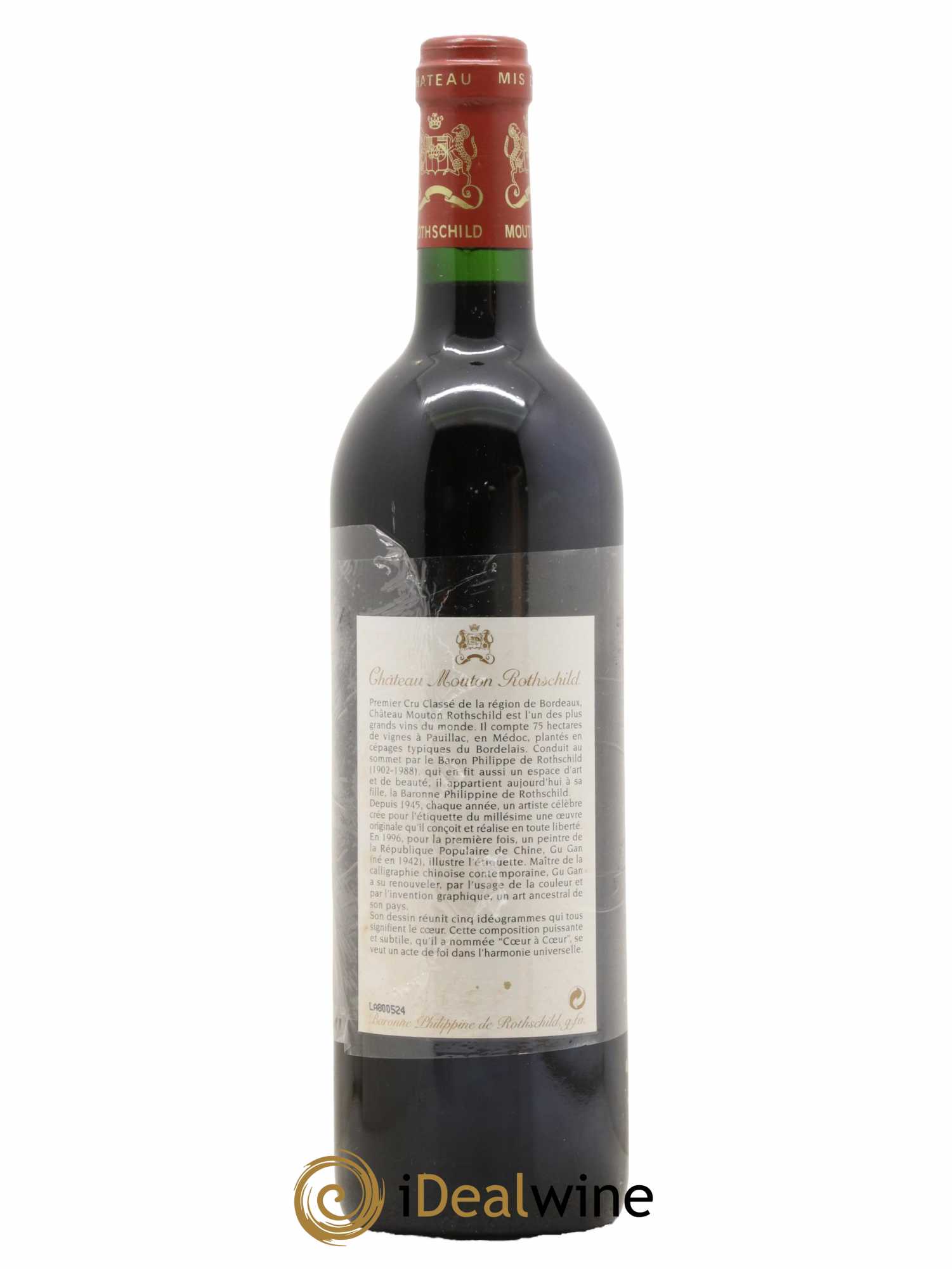 Château Mouton Rothschild 1er Grand Cru Classé  1996 - Lot de 1 Bouteille