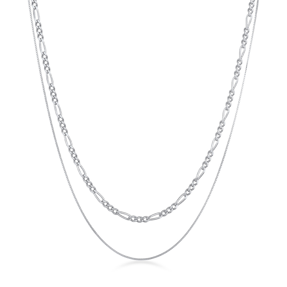 KUZZOI KUZZOI Collier Couche pour hommes Figaro Vénitien Basic en argent sterling 925 collier