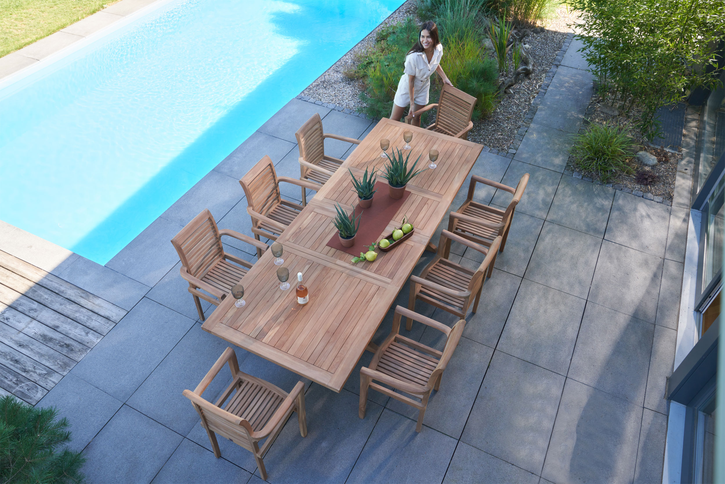 OUTDOORAusziehtisch Teak Garten