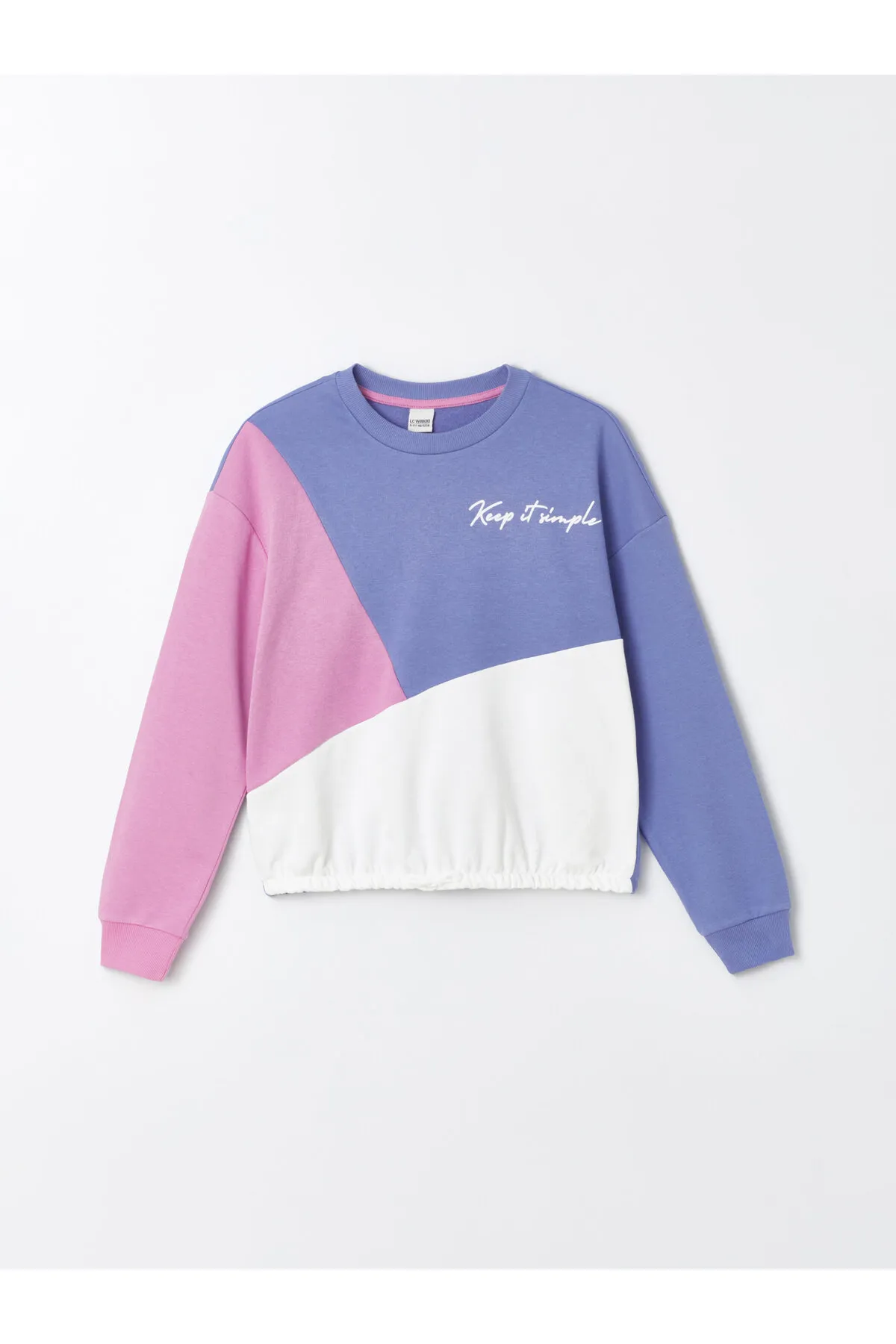 LC Waikiki  Langarm-Sweatshirt mit Rundhalsausschnitt und Farbblock für Mädchen