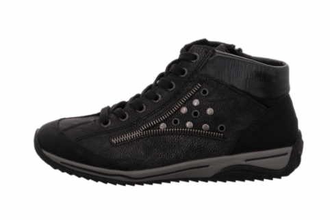 RIEKER Schnür-Stiefeletten schwarz FIX