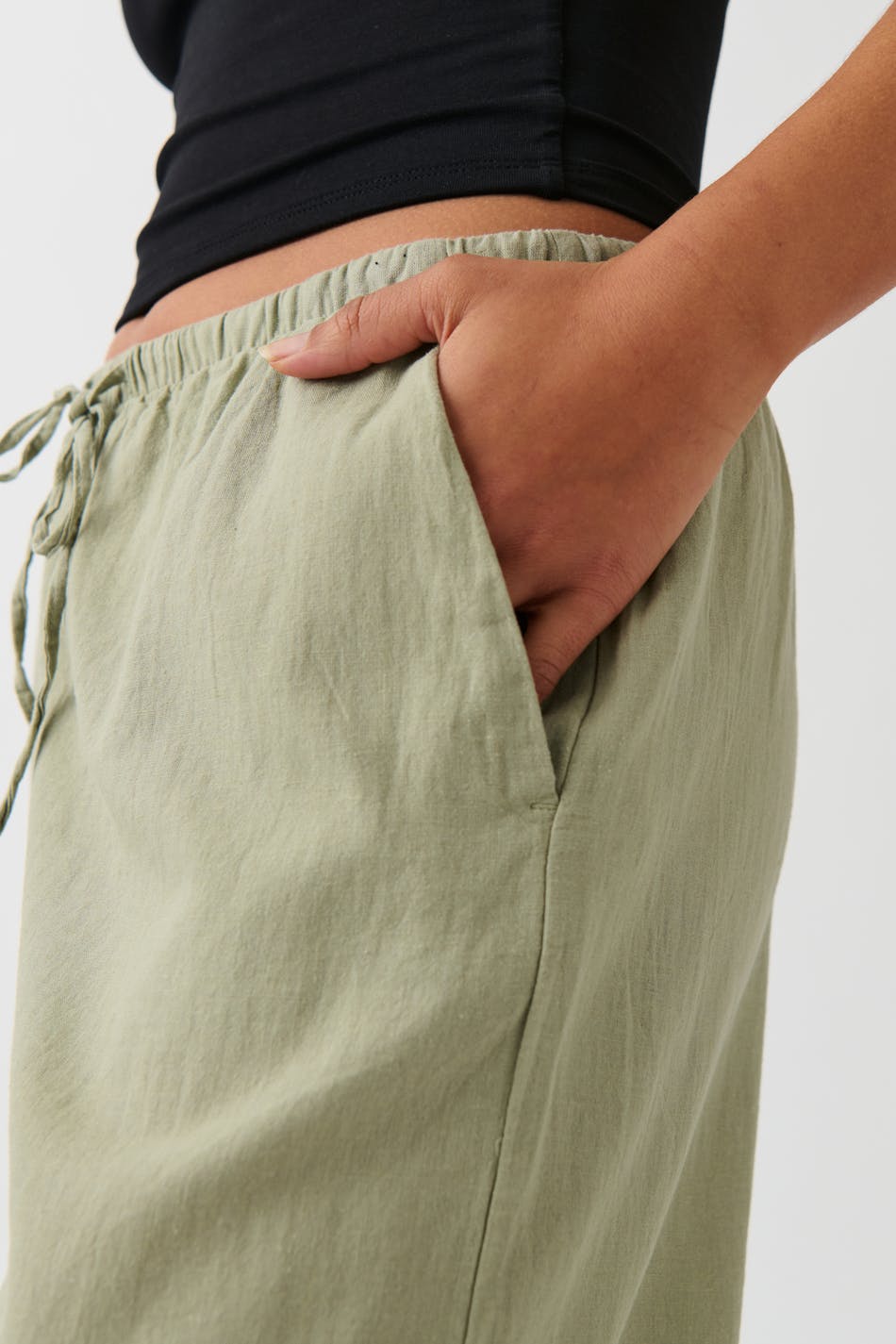 Linen blend trousers