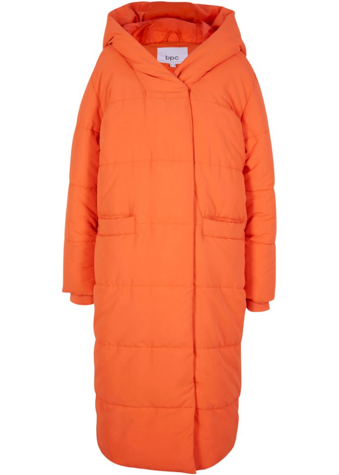 Wattierter Oversize-Mantel mit Kapuze, aus recyceltem Polyester