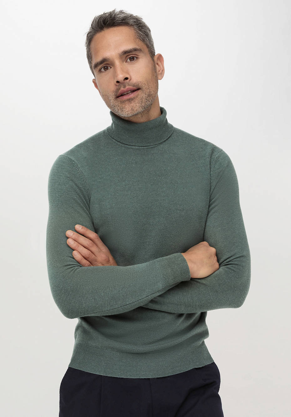 Rollkragen-Pullover aus Schurwolle mit Kaschmir