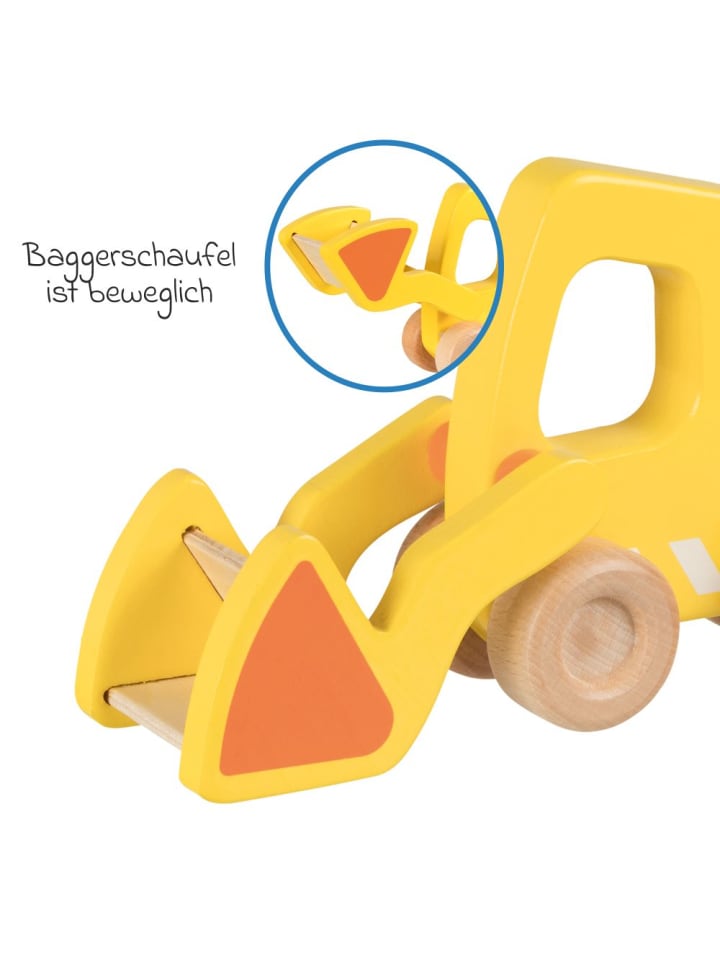 Goki Spielfahrzeug aus Holz - Radlader in gelb günstig kaufen onesize