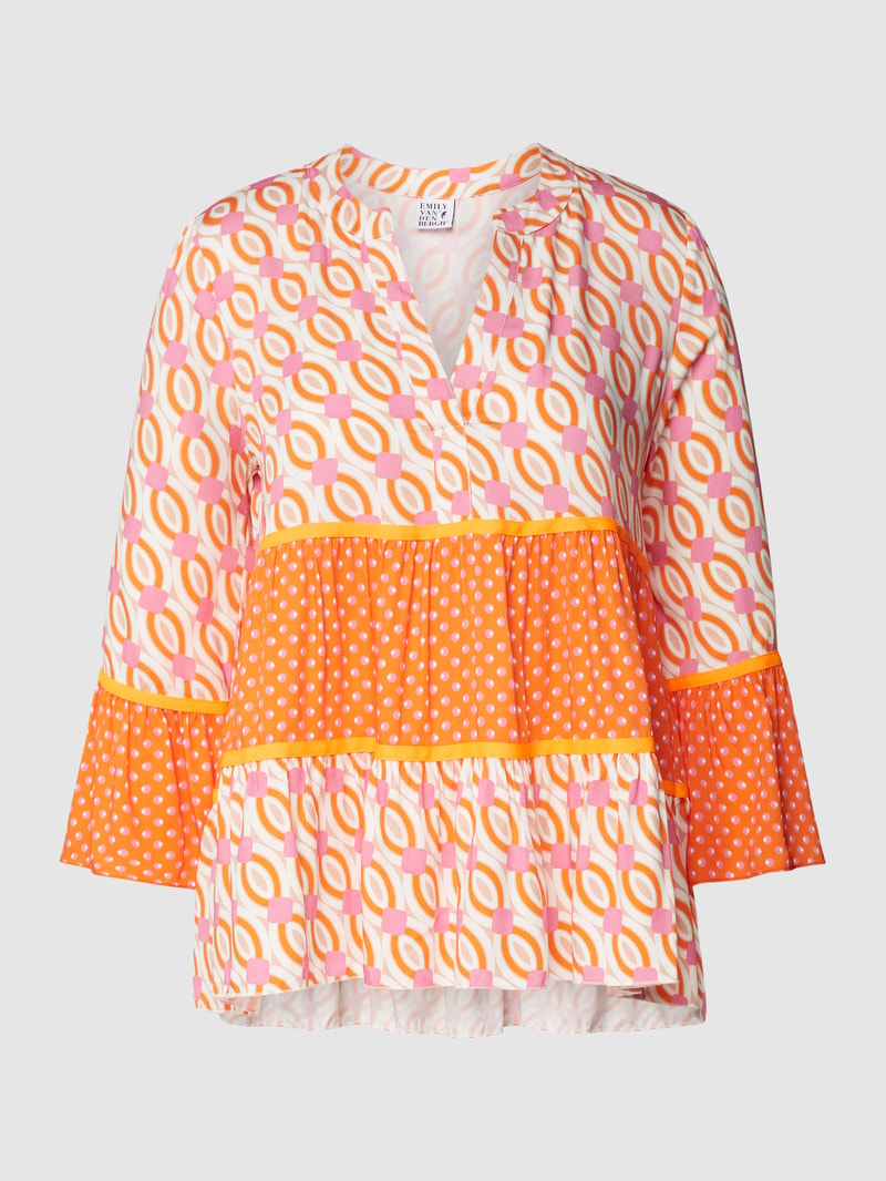 Blusenshirt mit Allover-Muster in pink