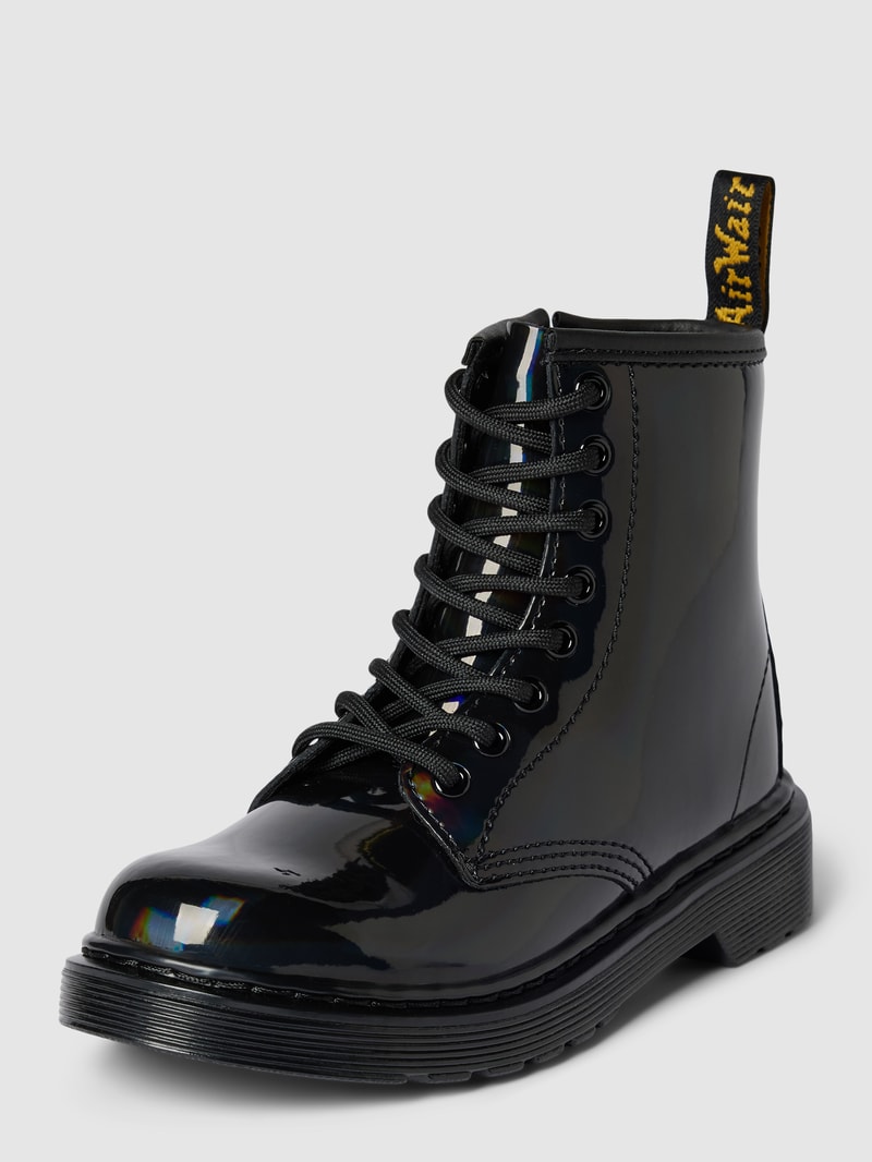 Boots aus Leder in schwarz