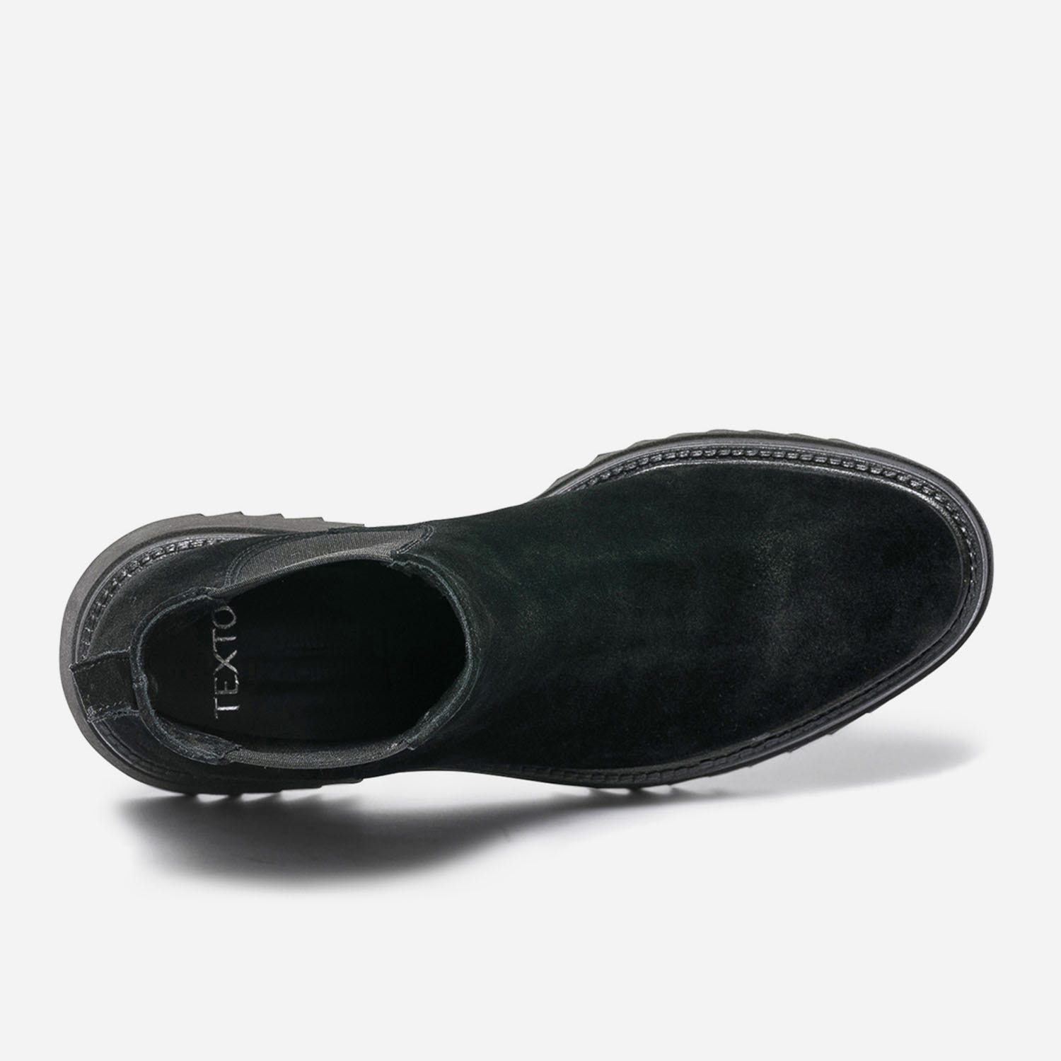 Chelsea boots noir en cuir velours