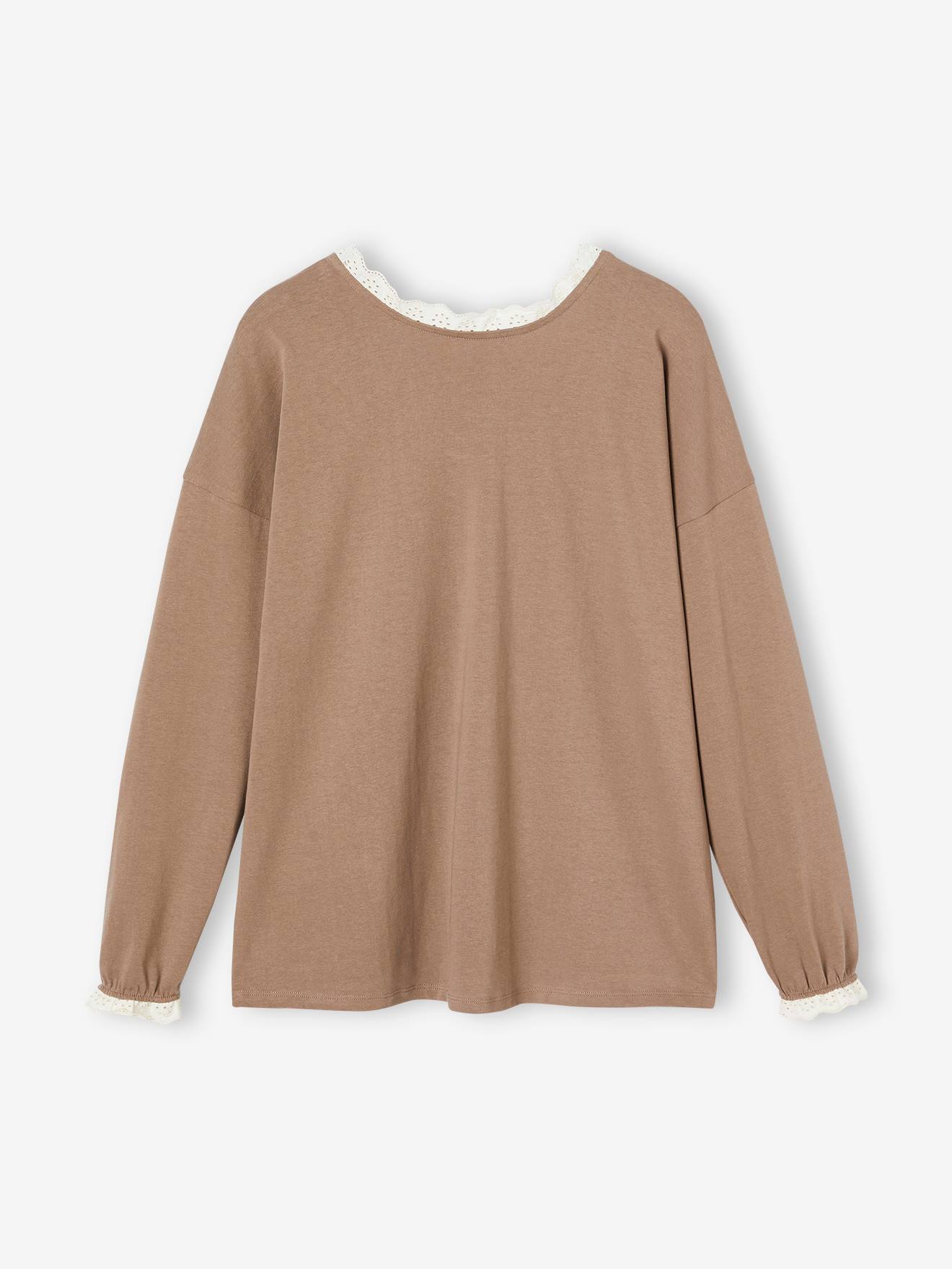 Vertbaudet Umstands-Shirt mit 2 Tragevarianten - graubeige