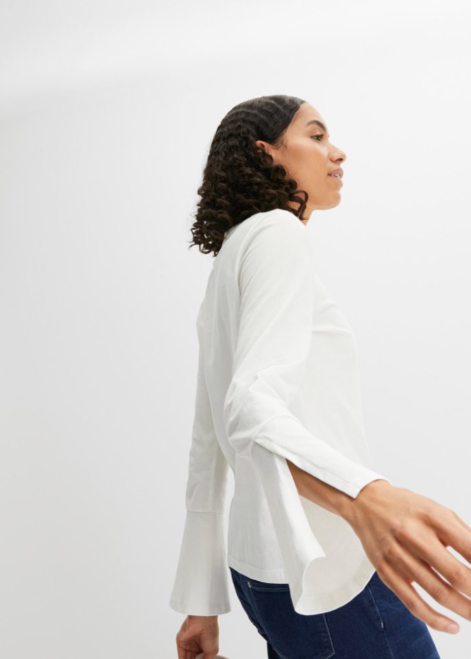 Shirt mit weitem Arm aus Bio-Baumwolle