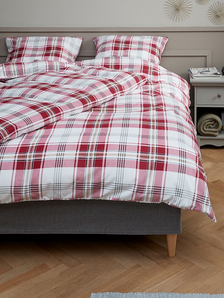 Linge de lit en flanelle TENNA plus TENNA 140x200 rouge/blanc