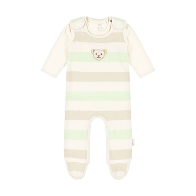 Set Strampler + T-Shirt langarm, beige für Jungs