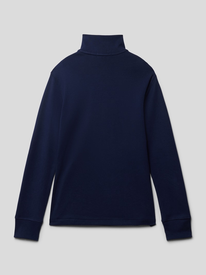 Sweatshirt mit Label-Stitching in marineblau