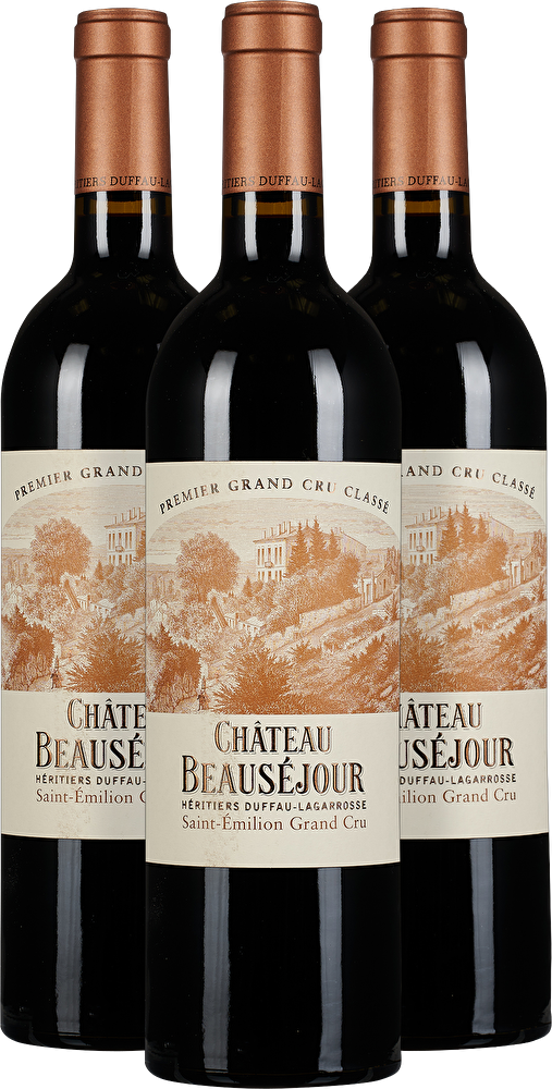 Château Beauséjour Duffau 3 Flaschen Château Beauséjour Duffau 1er Grand Cru Classé B 2022 in Holzkiste