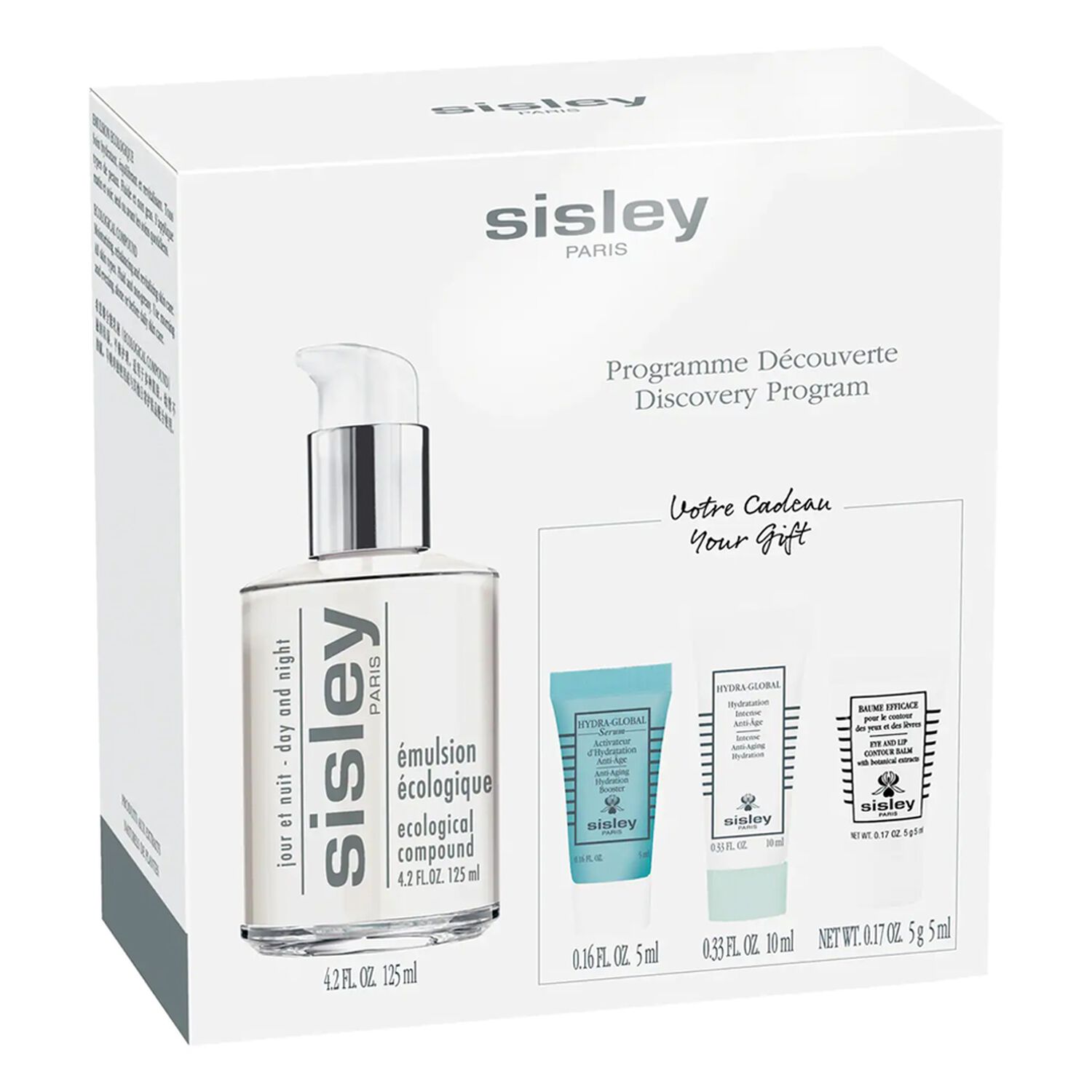 Sisley Emulsion Ecologique Programme Découverte Coffret Soin Visage Emulsion Ecologique 125 ml + 3 Soins