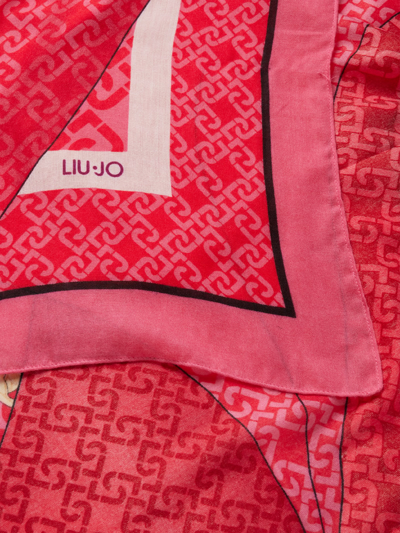 Tuch mit Allover-Muster Modell 'Fourland' in pink
