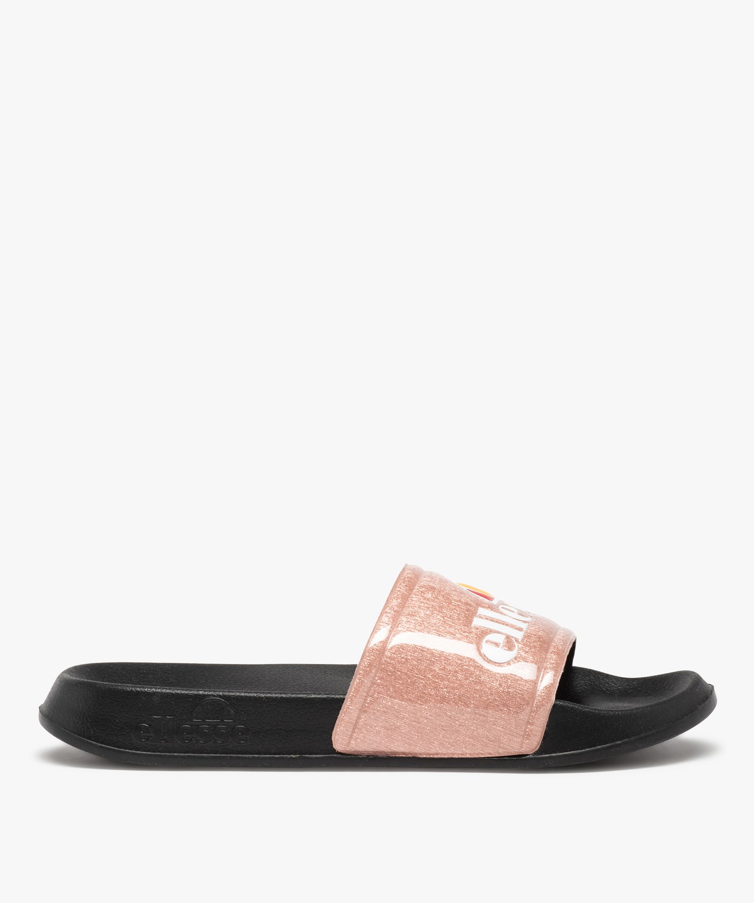 Mules de piscine femme avec dessus pailleté et logo- Ellesse rose | GEMO