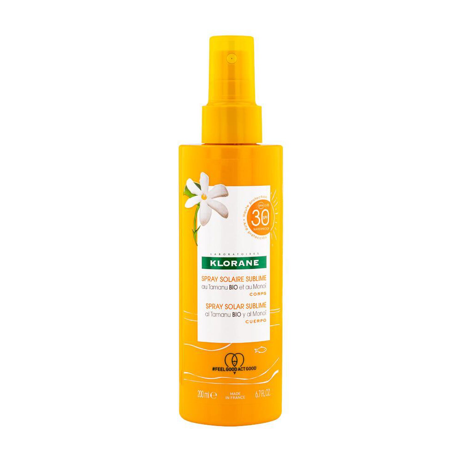 Klorane Spray Solaire Sublime SPF 30 Au Monoi et Tamanu Bio 200 ml