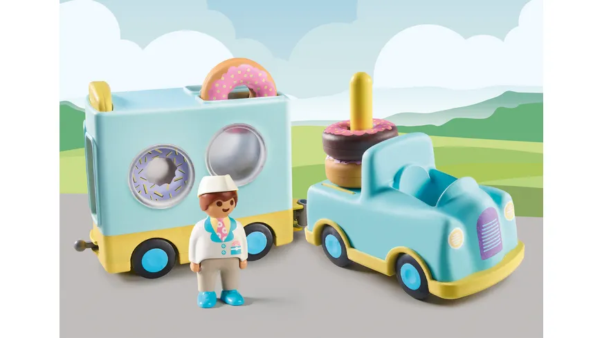 PLAYMOBIL 71325 1.2.3 Verrückter Donut Truck mit Stapel- und Sortierfunktion