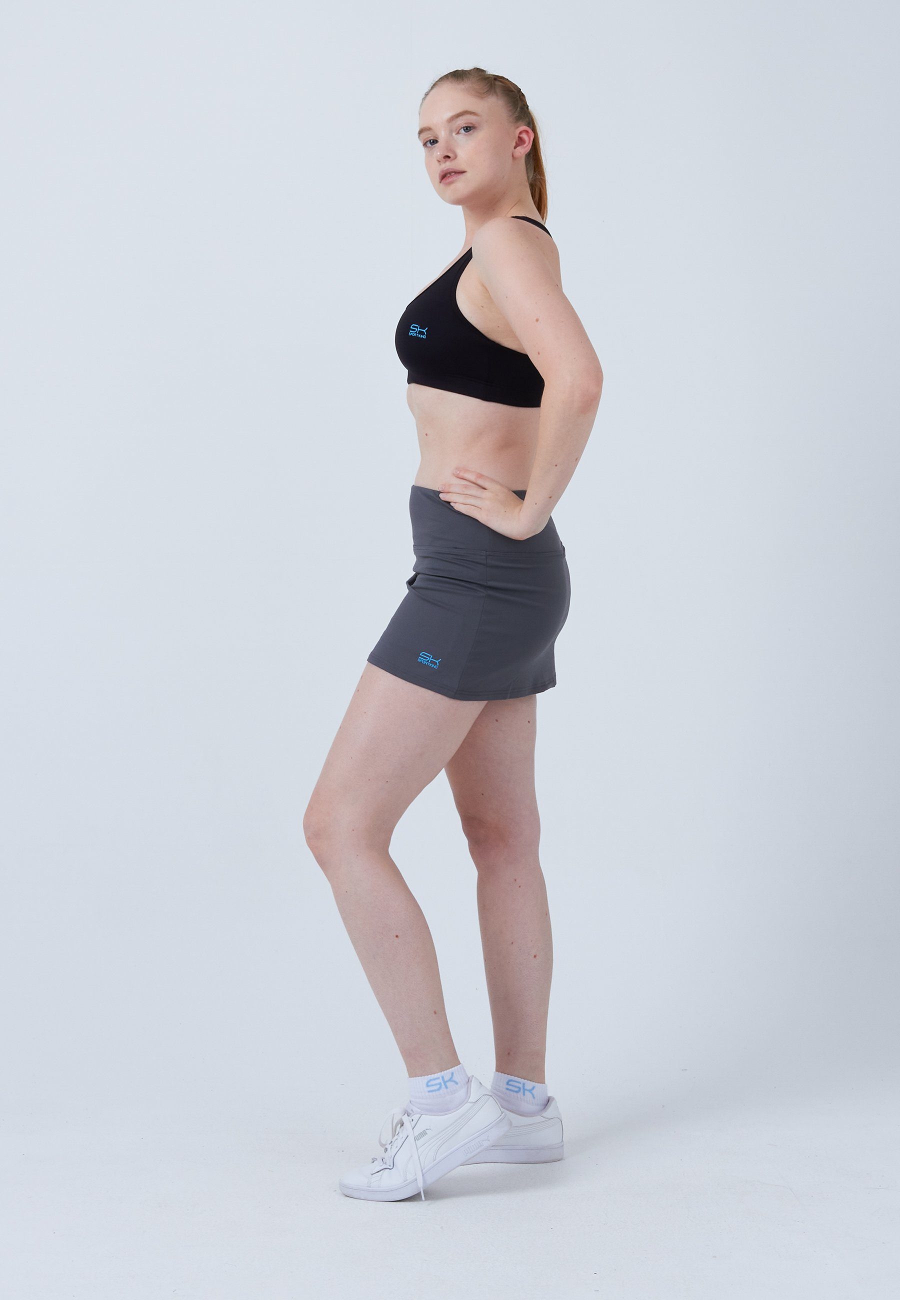 SPORTKIND Tennisrock Basic Tennis Skort Mädchen & Damen grau