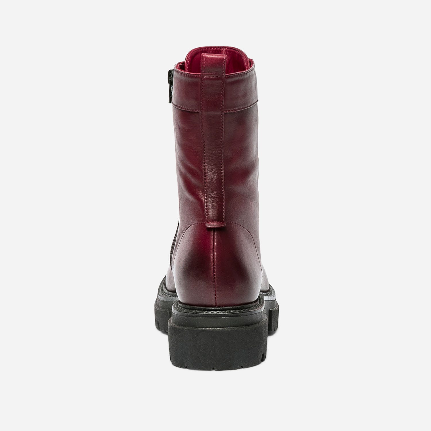 Boots TEXTO bordeaux en cuir éco-conçu à semelle crantée