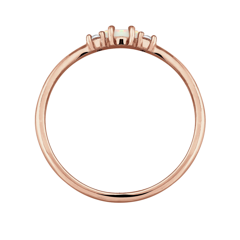 Elli Elli Bague Femmes Vintage avec Cristaux de Zirconium et Opale en Argent Sterling  Bague