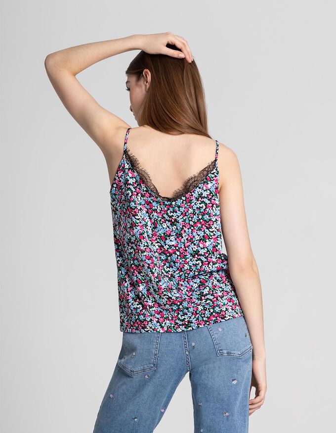 Damen Top - Spitzenbesatz