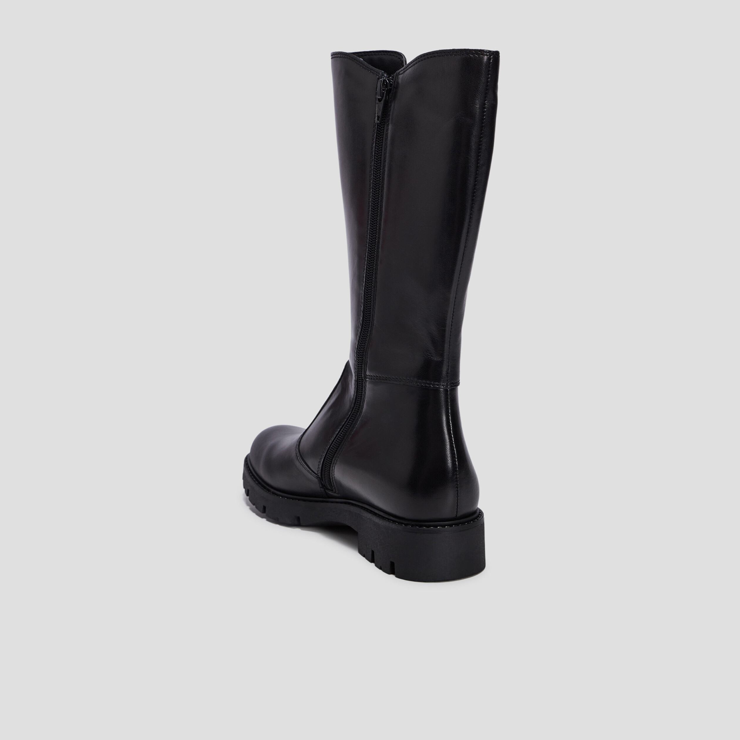 Bottes crantées en cuir noir fille | La Halle