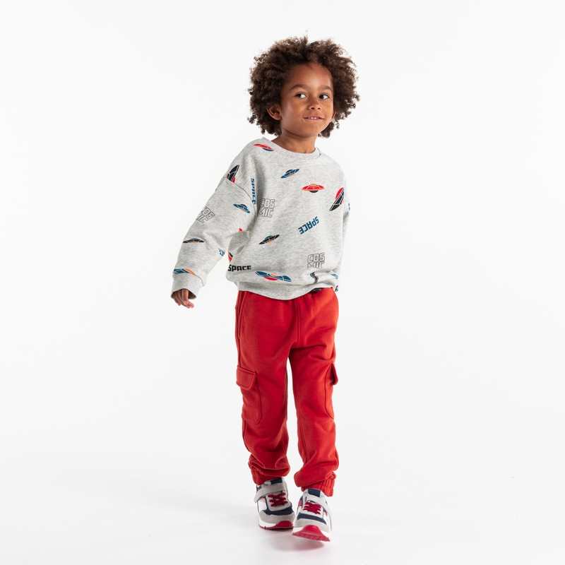 Sweat-shirt imprimé blanc garçon