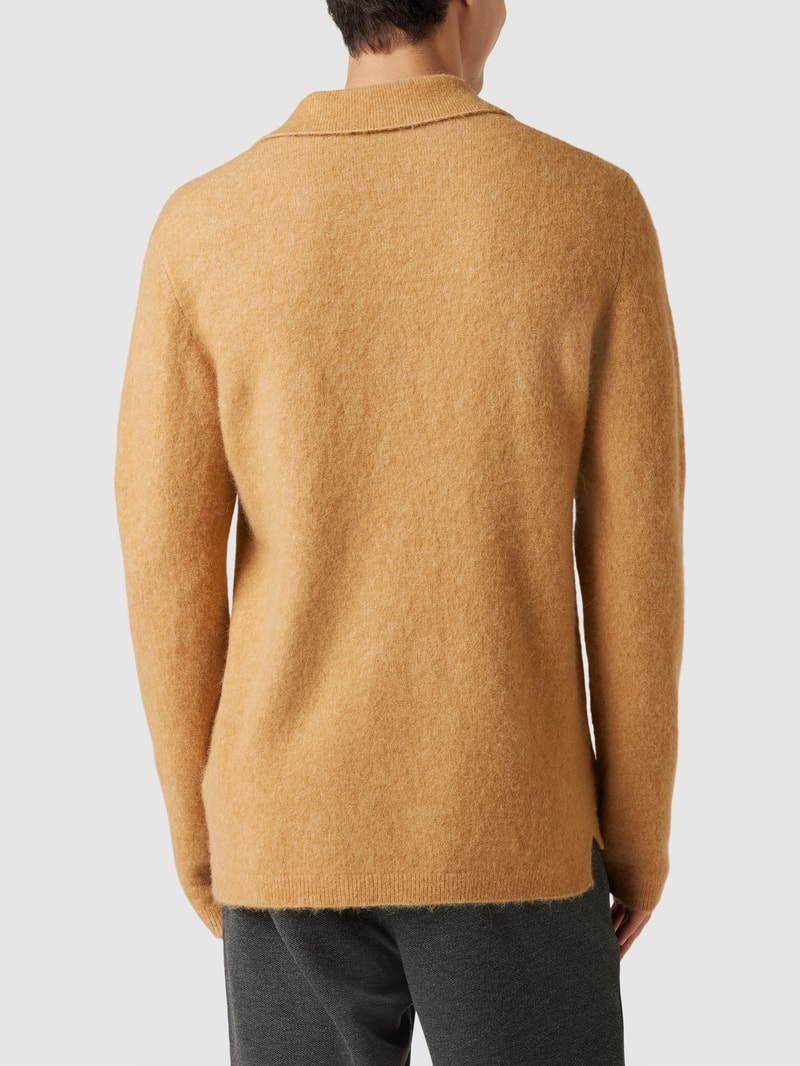 Strickpullover mit Umlegekragen Modell 'Taylen' in beige