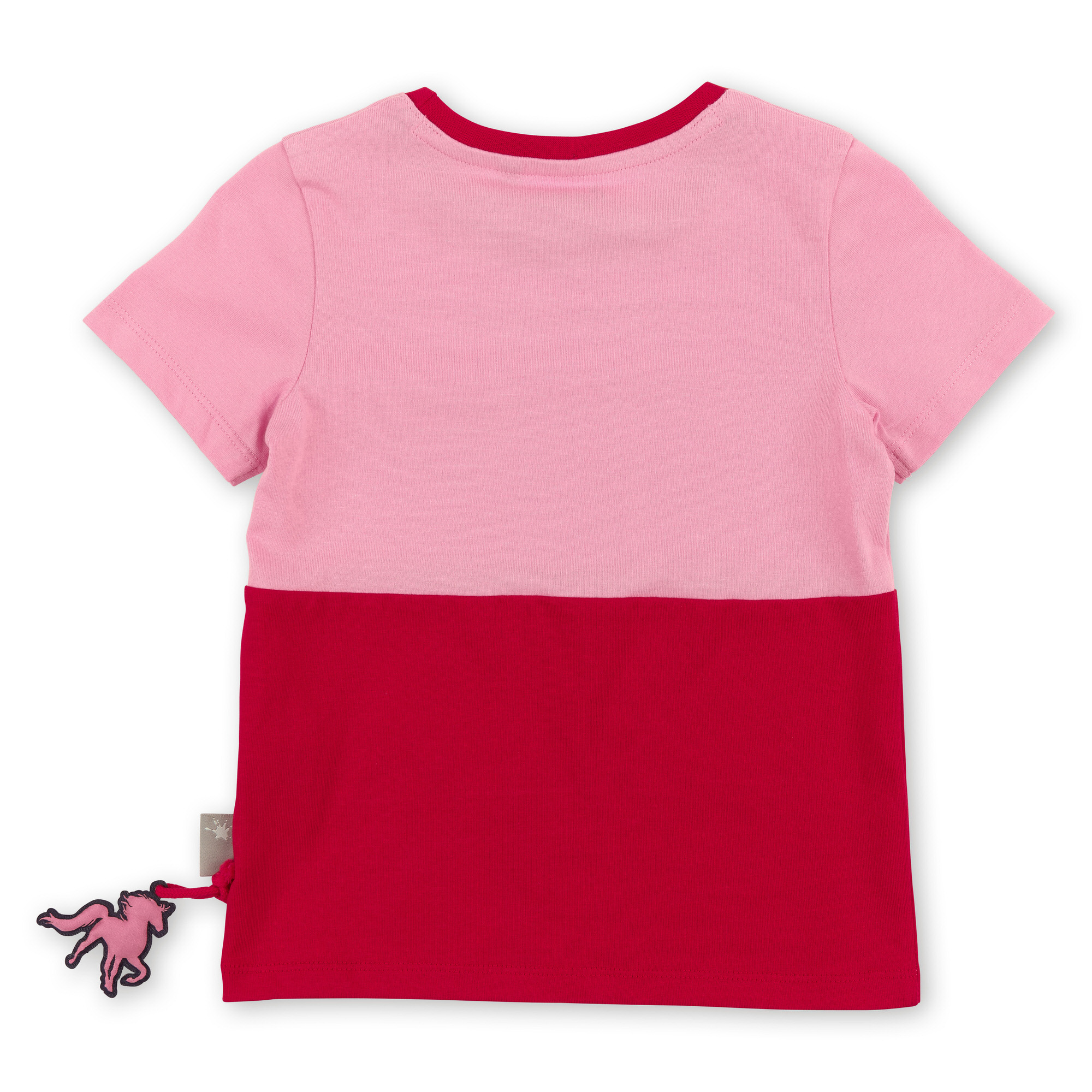 T-Shirt mit Colour Blocking rosa/rot